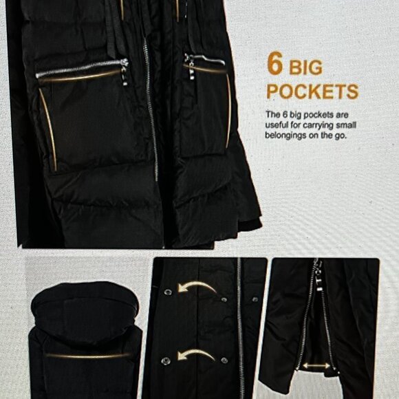 Orolay Down Filled Jacket with orange lining Women's Size M (8-10) - Picture 11 of 11